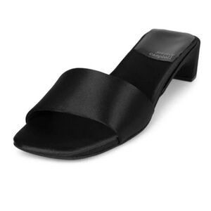 Jeffrey Campbell black satin kitten mule 10
